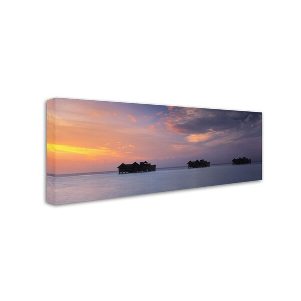 David Evans 'Sunset Solitude-Maldives' Canvas Art,10x32